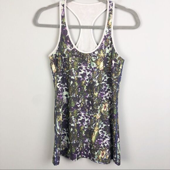LULULEMON | Cool Racerback Floral Mesh Look Tank Top Women’s Size 8 - Picture 4 of 12